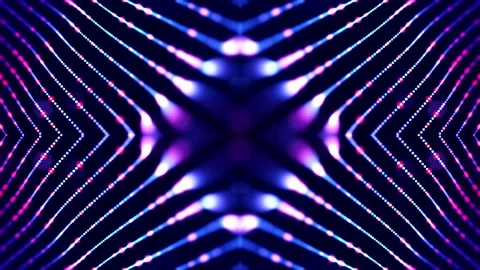 4k looped sci-fi 3d abstract animation. Glow blue particles form lines Stock Footage 136403423