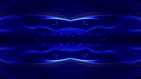 4k looped sci-fi 3d abstract animation. Glow blue particles form lines Stock Footage 136403727