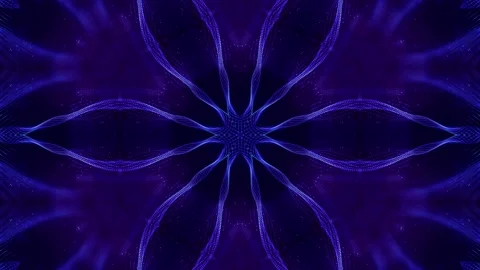 4k looped sci-fi 3d background with glow blue particles form lines, surfaces Stock Footage 136405493