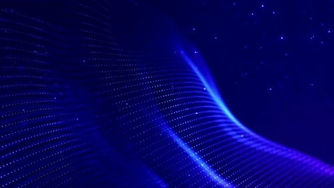 4k looped sci-fi particle background with bokeh and light effects. Glow blue Video stock 133186060