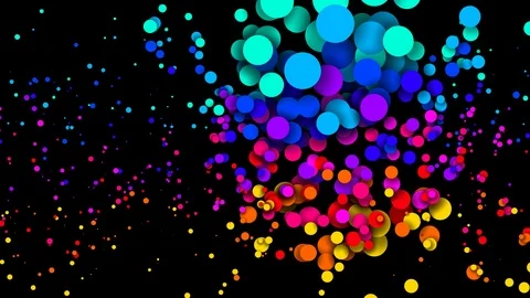 4k looped seamless abstract background, beautiful multi-colored circles in flat Stock Footage 125373320