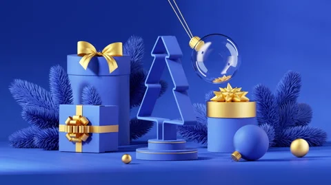 4k looping 3d animation. Christmas cycled background. Stock Footage 247416770
