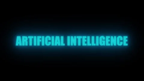 4K Looping Animation Of Glowing Blue "Artificial Intelligence" Text Stock Footage 316116743