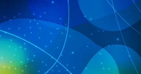 4K looping dark blue, green animation with sharp lines, dots. Stock Footage 147645737