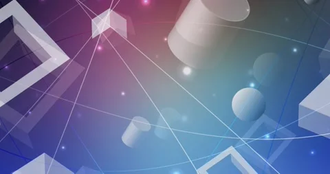 4K looping dark pink, blue video sample in rectangular, circular style. Stock Footage 153787164