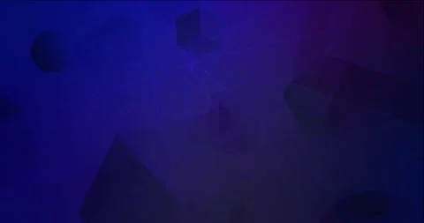 4K looping dark pink, blue video with circles, lines, cylinders. Stock Footage 153787733