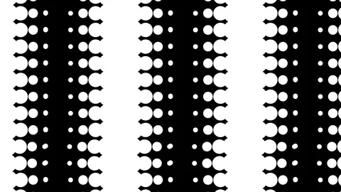 4K Looping dynamic black and white many dot circle changing big and small size Stock Footage 86826091