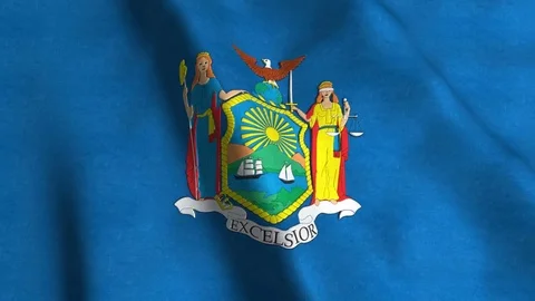 4K looping Flags of the New York Video stock 73301288