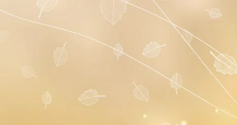 4K looping light yellow abstract animation with  with leaves. Stock Footage 147645637