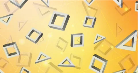 4K looping light yellow animation in triangular, square style. Stock Footage 146006684