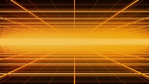 4K Looping Orange Grid Tunnel Stock Footage 108538403