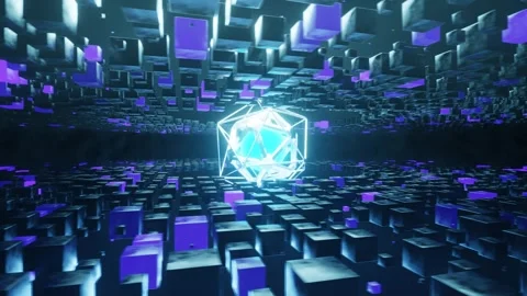 4K looping Sci-Fi digital virtual reality environment. Abstract Animation. Stock Footage 300656843
