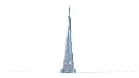 4K looping seamless animation, camera fly aroundof Burj Khalifa in the Dubai Stock Footage 238844194
