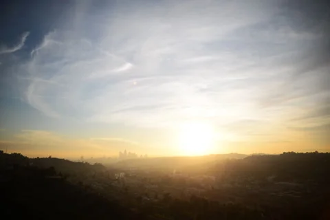 4K Los Angeles Skyline Sunset Time Lapse | Stock Video | Pond5