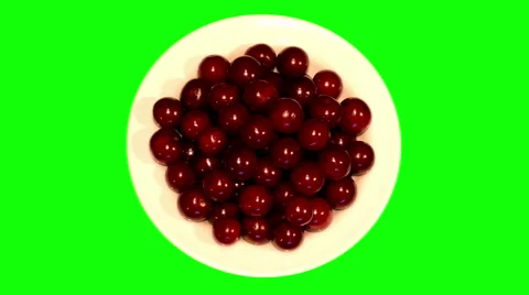 4k – A lot of cherry on plate Stock Footage 56221953