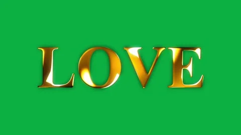 4k love text gold effect animation with green screen Stock Footage 263407667