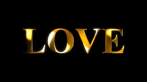 4k love text gold effect animation with black screen Stock Footage 263407672