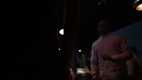 4K Low Angle View Of Couple Dancing Together &amp; Having Fun In Nightclub Stock Footage 75656128