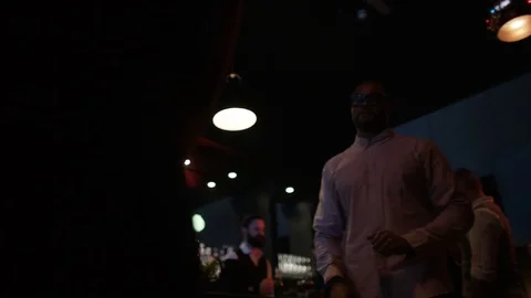 4K Low Angle View Of Couple Dancing Together &amp; Having Fun In Nightclub Video stock 75656315