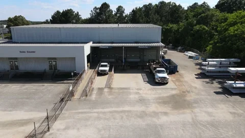 4k Low drone view of Warehouse Stock Footage 170914582