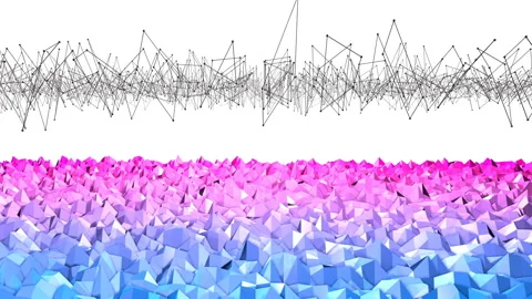 4k low poly background animation in loop. Seamless 3d animation in modern 動画素材 89370248