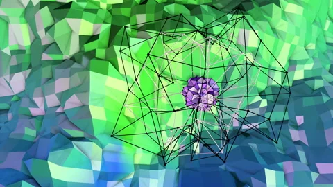 4k low poly background animation in loop. Seamless 3d animation as creative Stock Footage 89373579