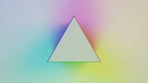 4k low poly shape prism hit by fluorescent colorful light emission, 3d loop Stock Footage 217369001