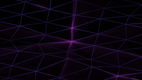 4k Low poly technology surface. Digital neon glowing landscape. Stock Footage 103756491