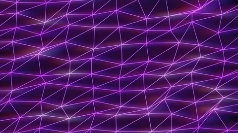 4k Low poly technology surface. Digital neon glowing landscape. Stock Footage 112197997