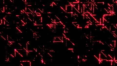 4K Lowpoly red neon wireframe. Futuristic motion background. Stock Footage 124288459