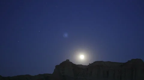 4K Lunar Eclipse 2012 Timelapse 04  Tilt Up Mojave Desert California USA Stock Footage 32500840