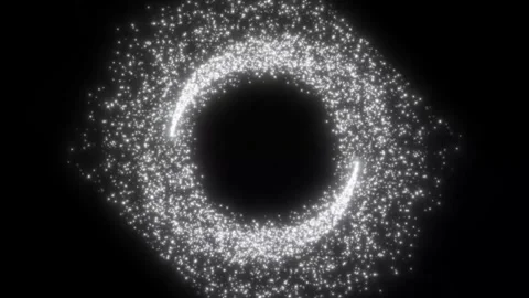4K Luxury White Glitter Ring with Rotating Light Particles and Magic Dust Vidéo 347016826