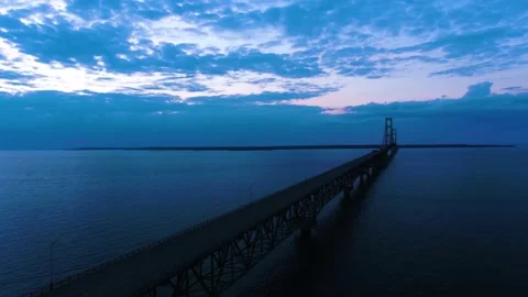 4K Mackinac Bridge 30 2 Video stock 132213674
