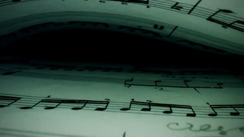 4k Macro Close-up Through a Music Notes Book Inside Stock Footage 106658180