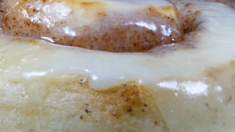 4K Macro Footage of a Cinnamon Roll Stock Footage 120249886