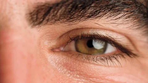 4K Macro Hazel Eye Laugh Smile Blink Video stock 101202647