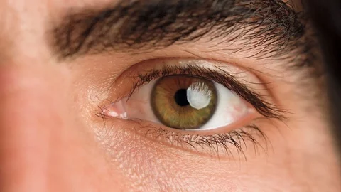 4K Macro Hazel Eye Slow Blinking Tired Sleepy Video stock 101202643