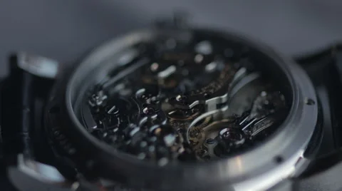 4k Macro of mechanical watch Stock Footage 40273558