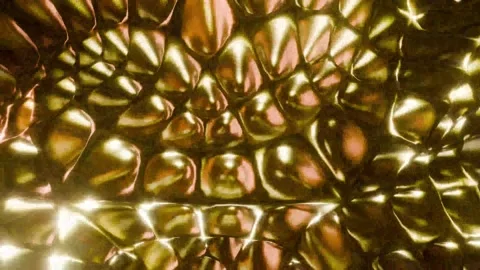 4K Macro Metallic Liquid Rippling Morphing Abstract Gold Rose Gold Gradient.. Stock Footage 335773807