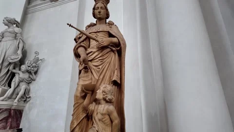 4K Macro Slow Motion Of Carved Wood Saint Elizabeth Stock-Footage 333919874