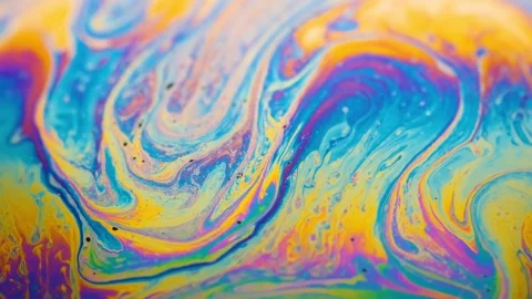4K Macro Soap Bubble Surface Vibrant Thin-Film Interference Swirling 스톡 동영상 334441247