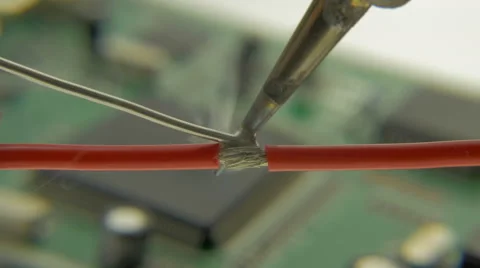 4K Macro: Soldering Two Wires Technique 스톡 동영상 49738138
