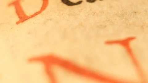 4K Macro view of a page of an old Gospel Video stock 70357173