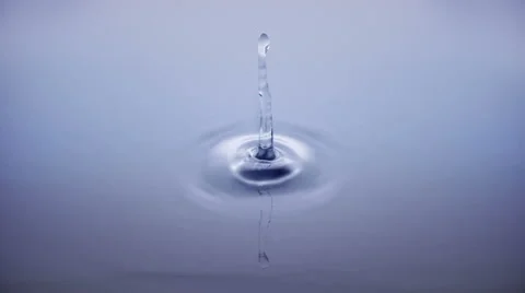 4K Macro water drop in slow motion - clear blue (PhotoJPG) Stock Footage 54746420