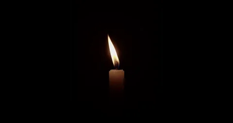 4K Macro Zoom In on Single Candle Flame Flickering on Black Background Stock-Footage 331851351