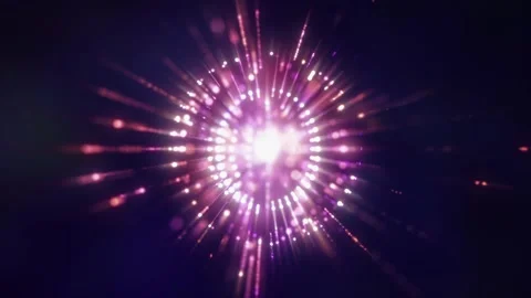 4K Magic Rotating Particle Lights, Colorful Atmosphere Motion Graphic Background Video stock 263760141