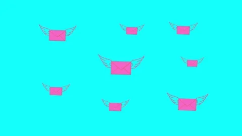4K Mail Flying Animation |Loopable Stock Footage 111475932