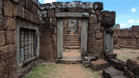 4K, Main gate at ancient temple of East Mebon, Angkor wat. Architecture door-Dan Stock Footage 119058368