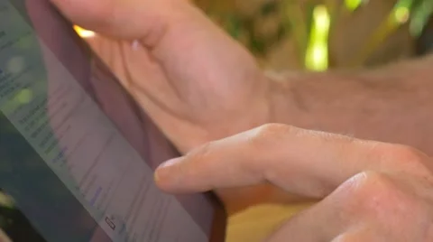 4k male using tablet pc ipad tracking shot reading emails flip technology online 스톡 동영상 57310683