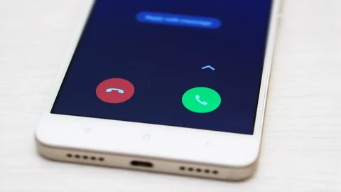 4K - Man declines a call on a smartphone Stock-Footage 124280199